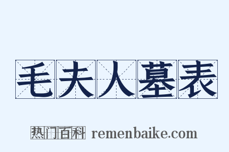 毛夫人墓表是什么意思的图片